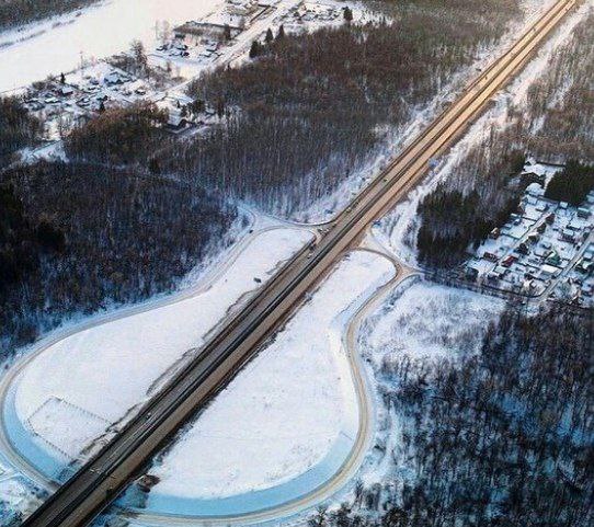 Уфа, Нагаевское Шоссе, развязка в виде гитары.