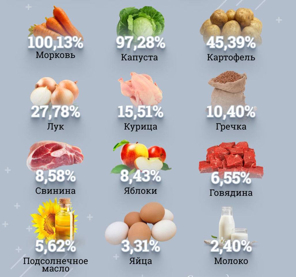 Насколько подорожали за год продукты в России