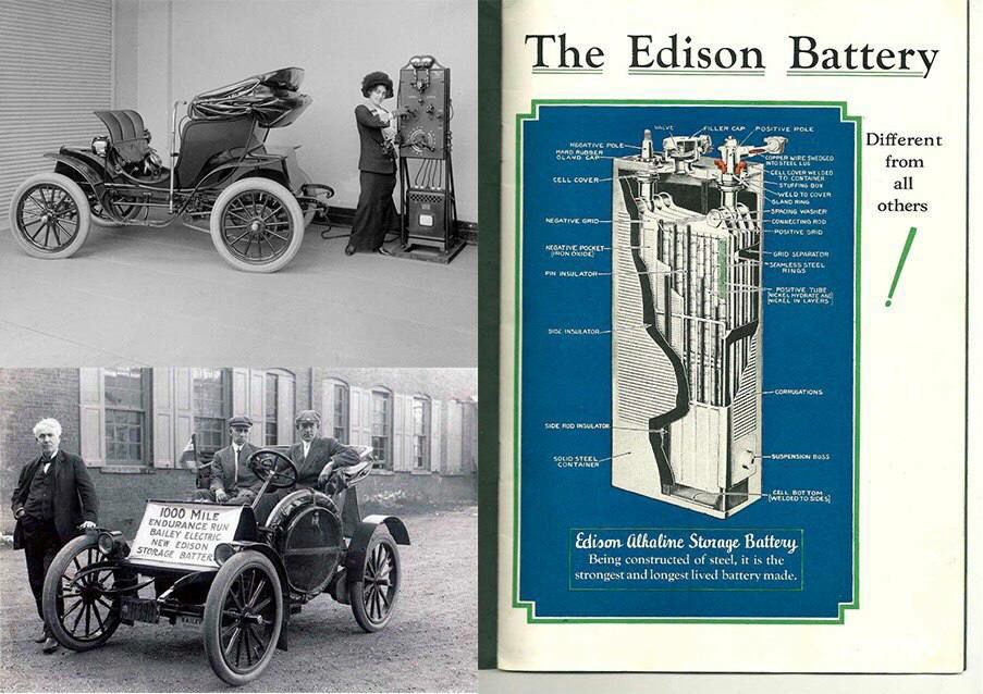 1912 год. Электромобиль фирмы Bailey Electric с батареей конструкции Эдисона во...