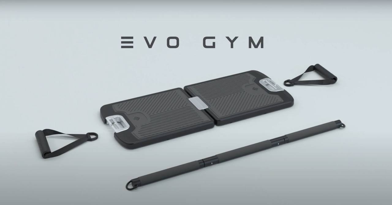 EVO GYM - складной тренажер к которому можно подсоединять ручки или гриф и...