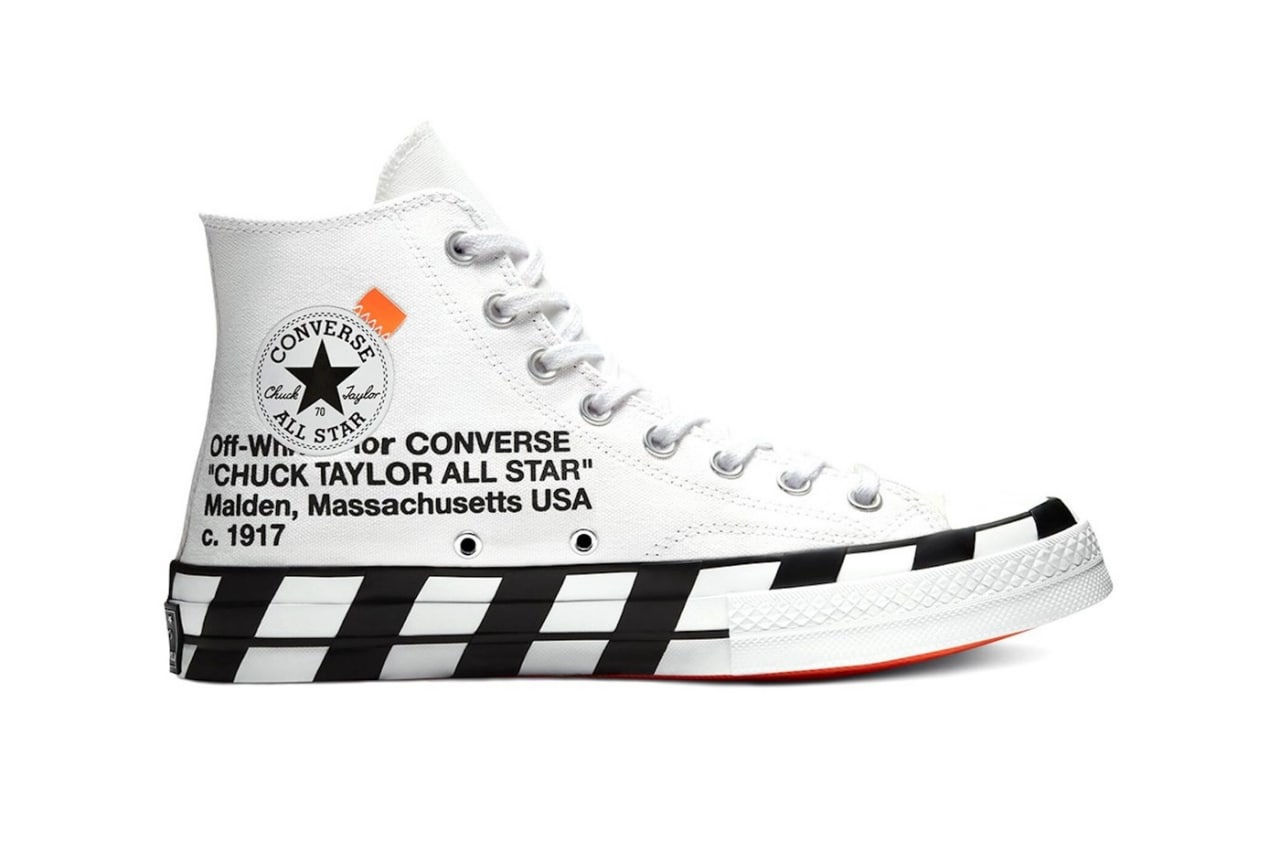 Off-White x Converse Chuck 70 Hi: кристально-белый оттенок верха с...