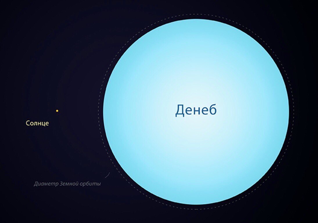 ​​Солнце и звезда Денеб

Денеб - ярчайшая звезда в созвездии Лебедя, на ночном...